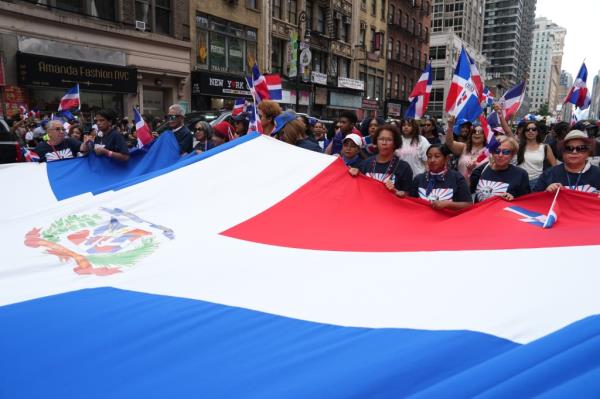 Revelers at the parade. 