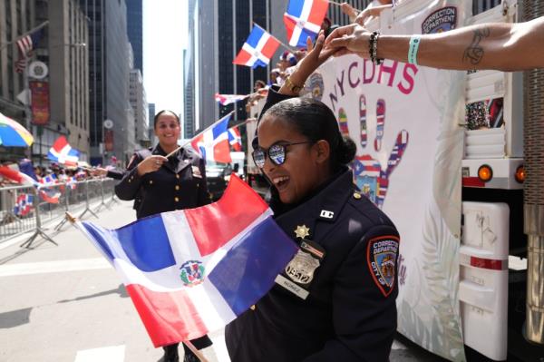 Revelers at the parade. 