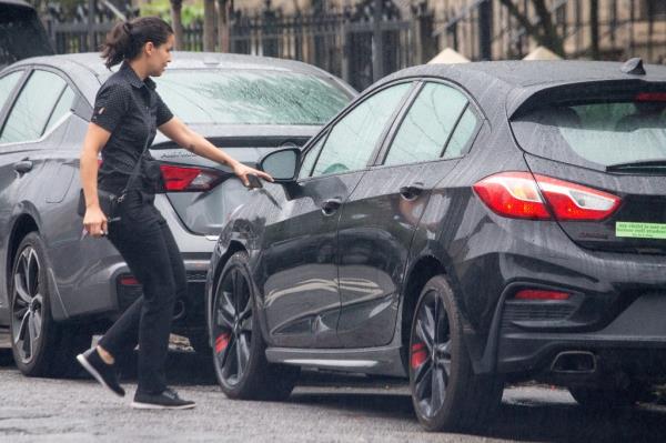 Tiffany Caban getting in car.