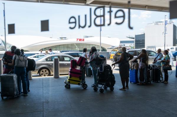 A photo of crowds at JFK Internatio<em></em>nal Airport last month.