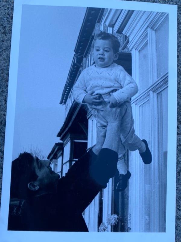 Maurice Malone as a child with his dad Maurice PORTRAIT
